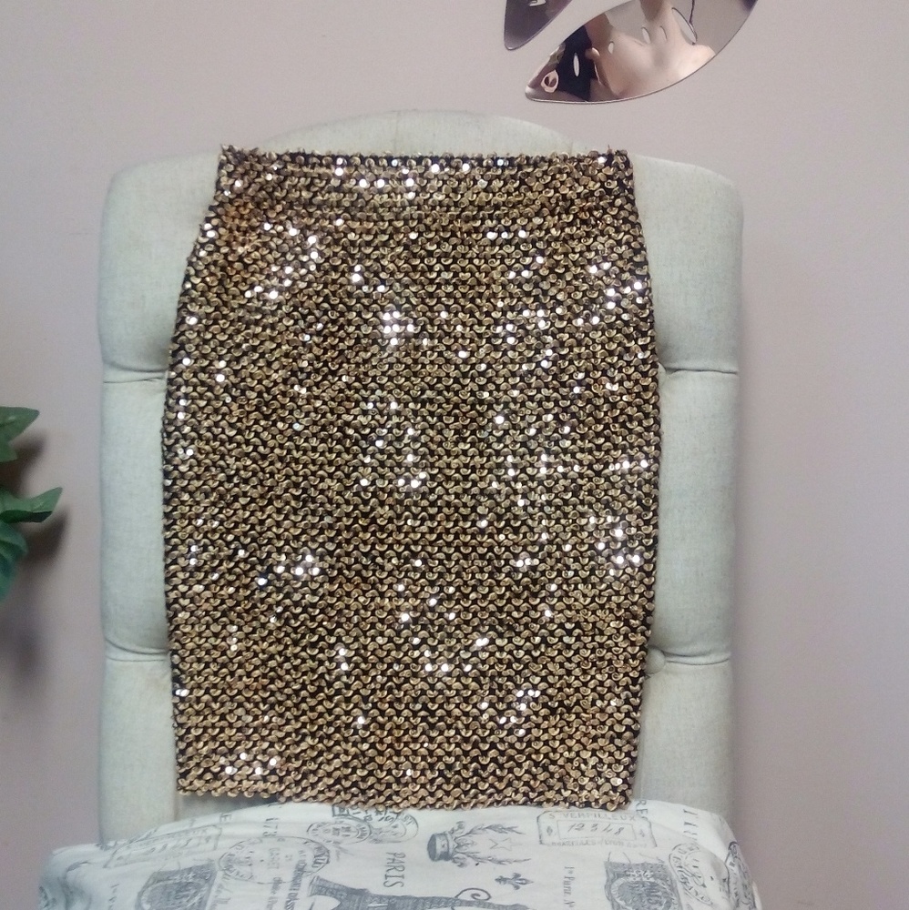 Agaci bodycon stretch baroque sequins pencil skirt